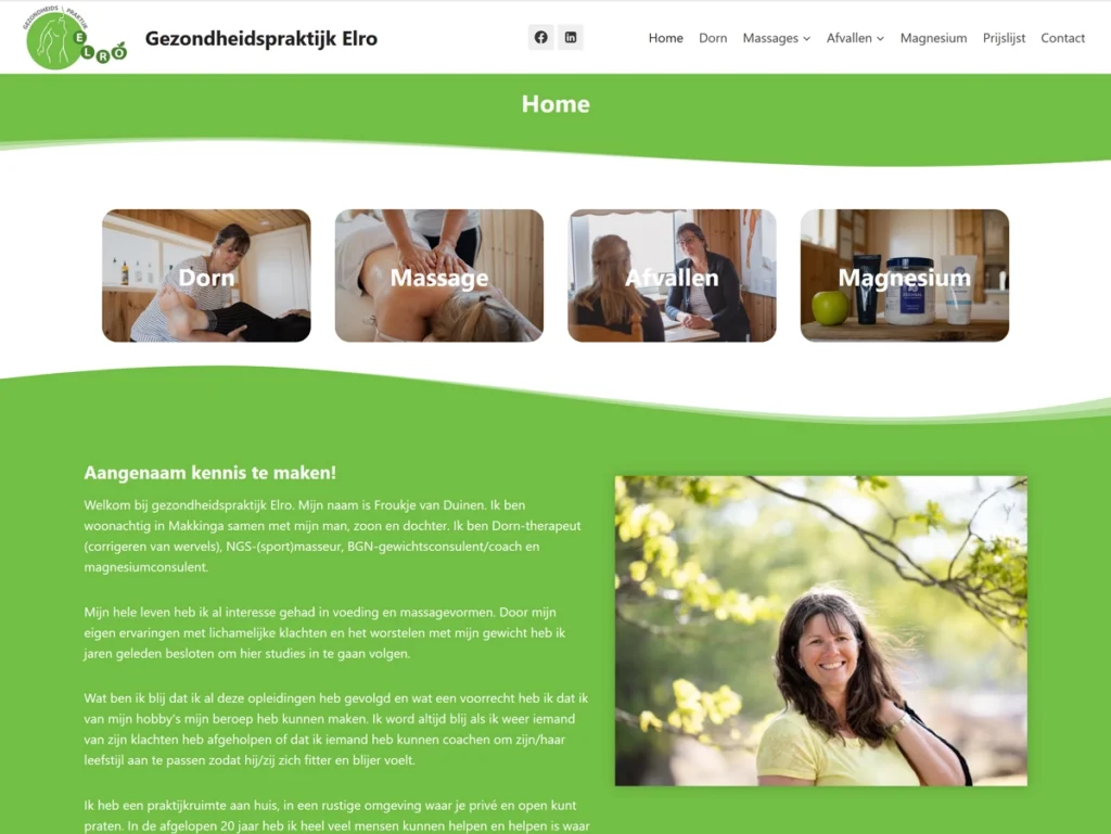 Gezondheidspraktijk-Elro-website